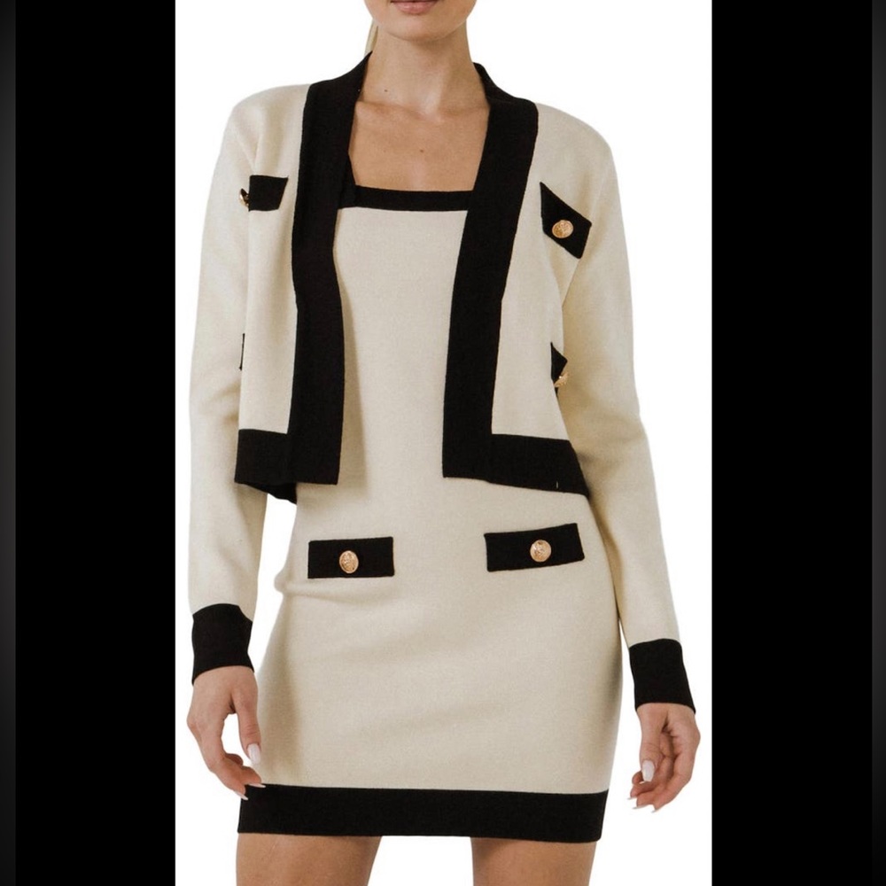 Endless Rose 2pc knit dress and crop jacket set!